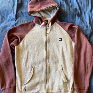 Quicksilver red and cream hoodie